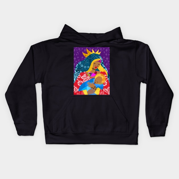 Virgin Mary and Child Kids Hoodie by tabithabianca